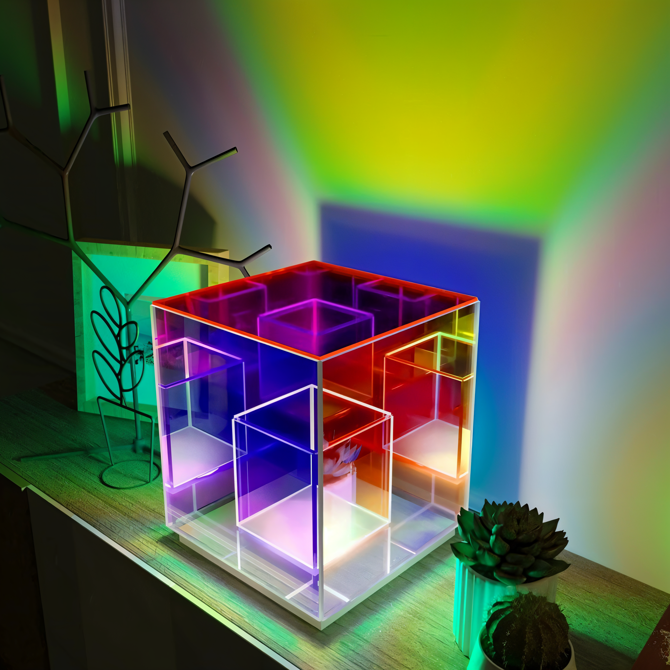 Verto | Lampka nocna LED 3D kwadratowa