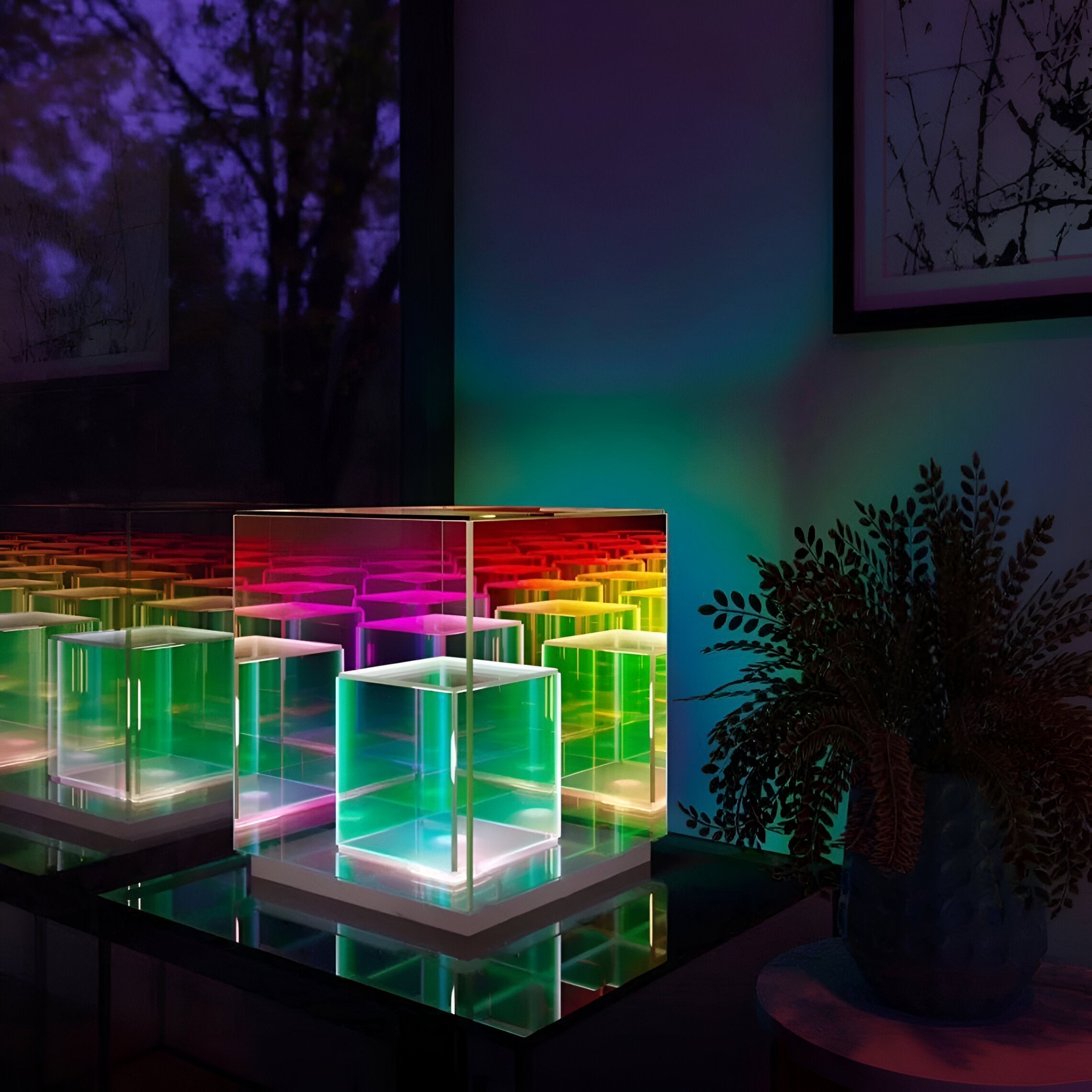 Verto | Lampka nocna LED 3D kwadratowa