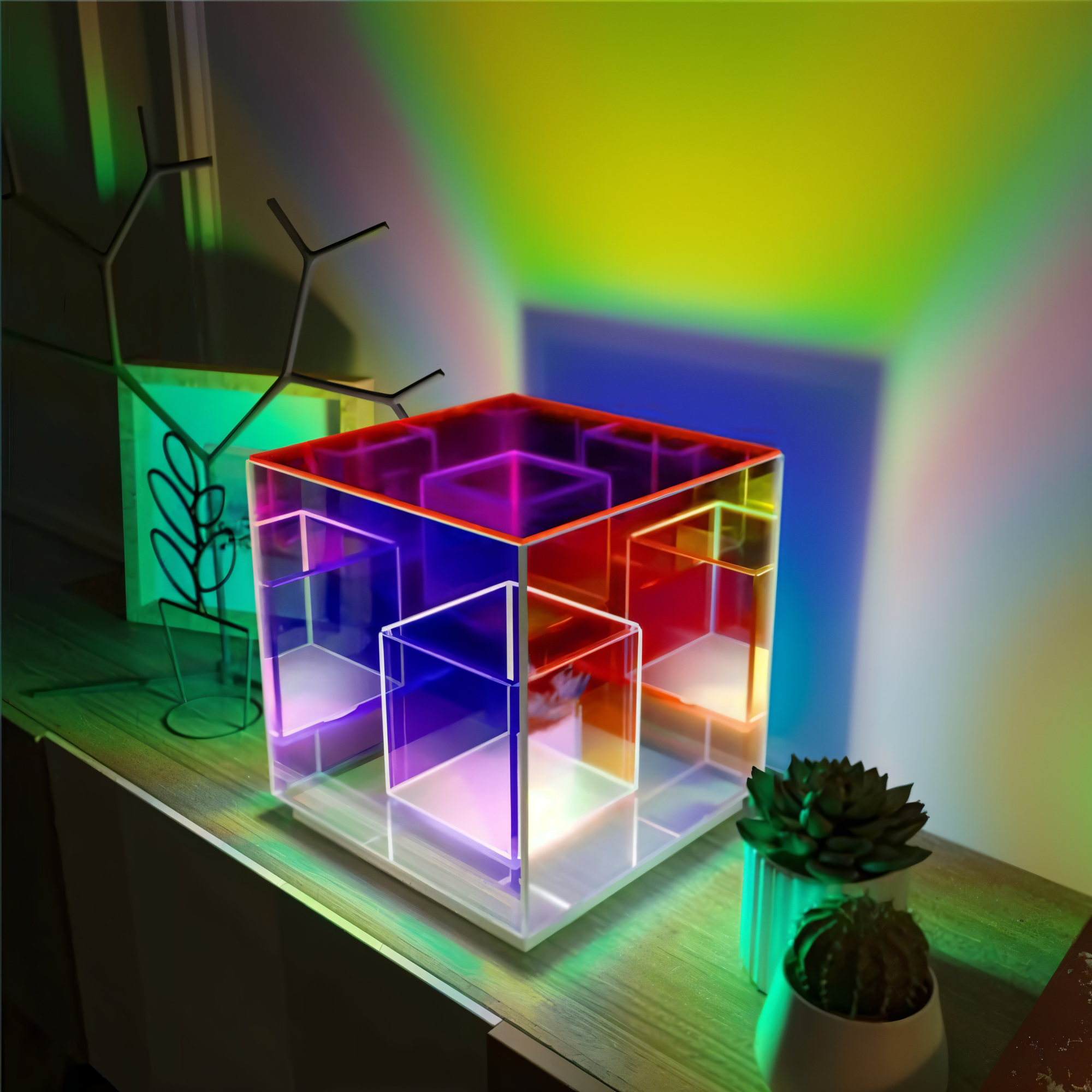 Verto | Lampka nocna LED 3D kwadratowa