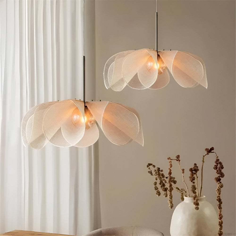 Florentis | Wisząca lampa z tkaniny w kształcie kwiatu