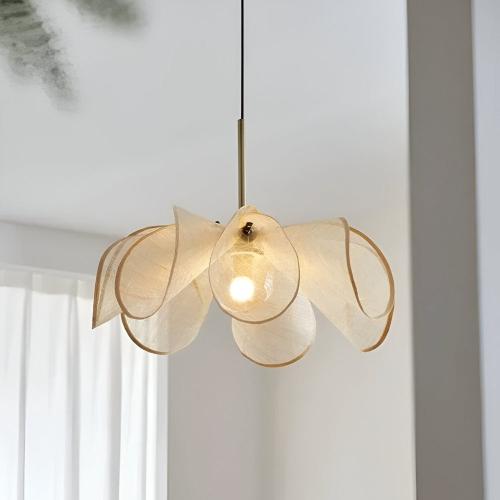 Florentis | Wisząca lampa z tkaniny w kształcie kwiatu