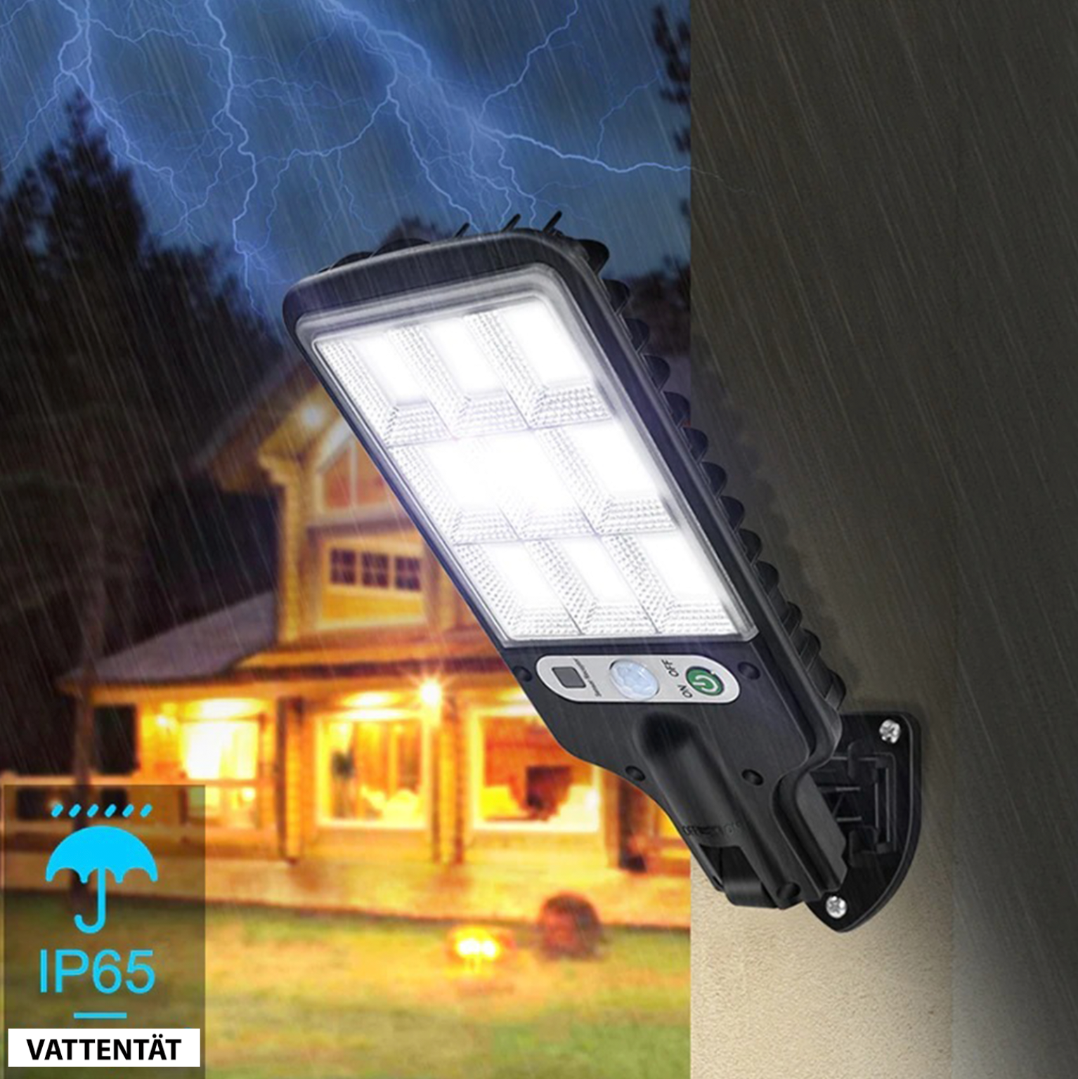 Veyron | Solarowa lampa ścienna LED z czujnikiem ruchu