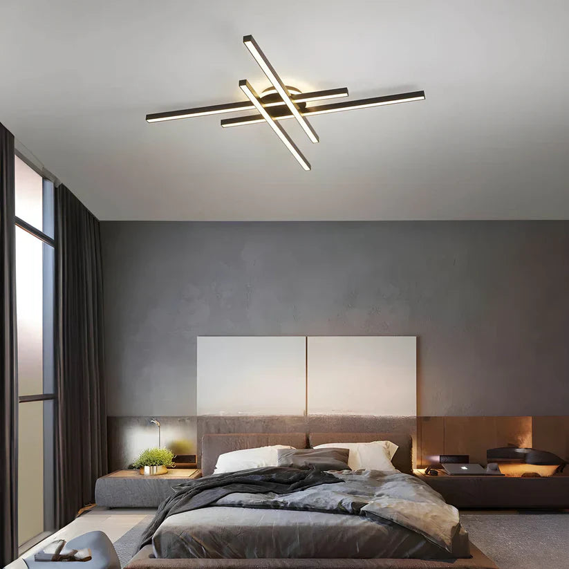 Kaelen | Lampy sufitowe z belką poprzeczną i liniami LED
