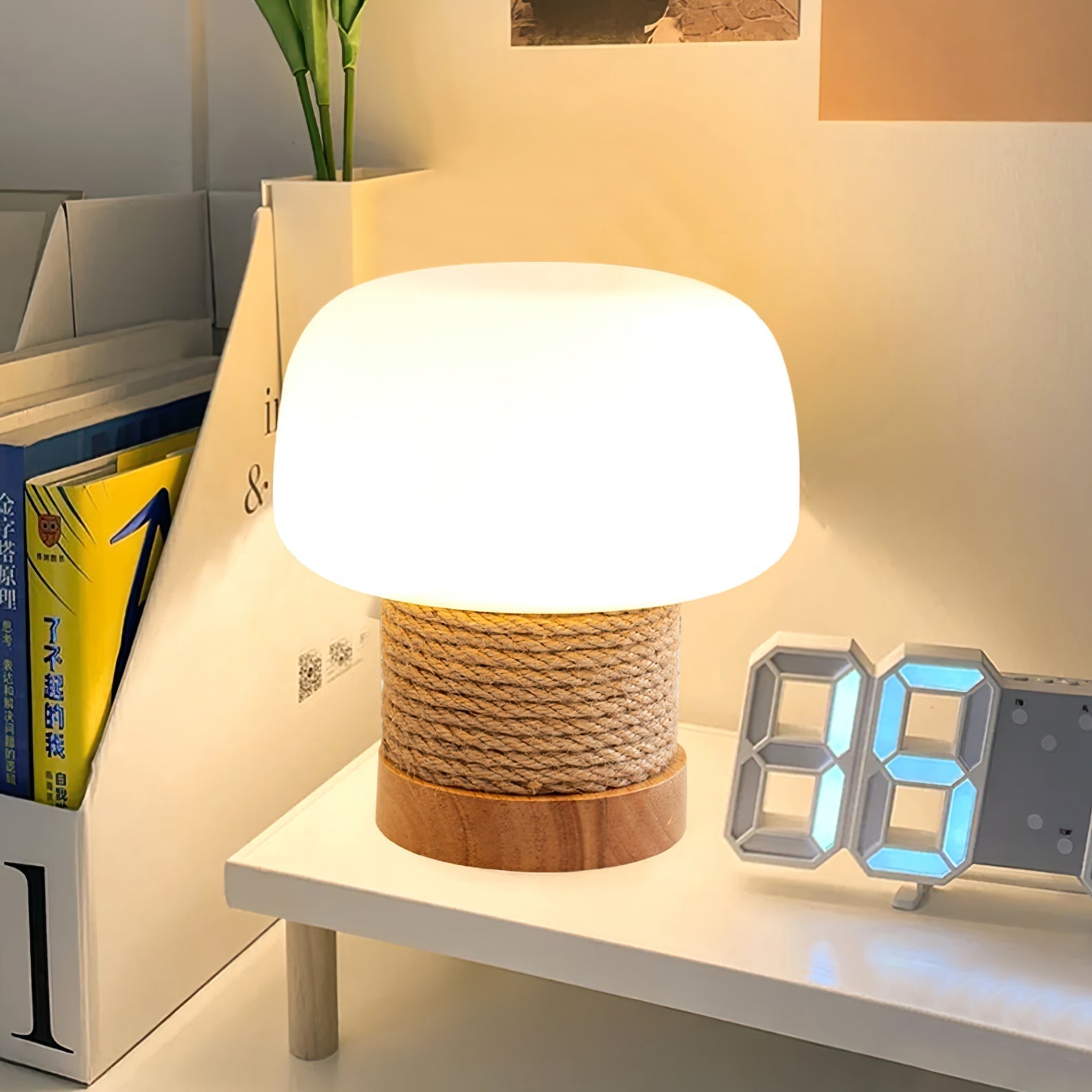 Lumo | Nowoczesna lampa stołowa LED z minimalistyczną drewnianą podstawą