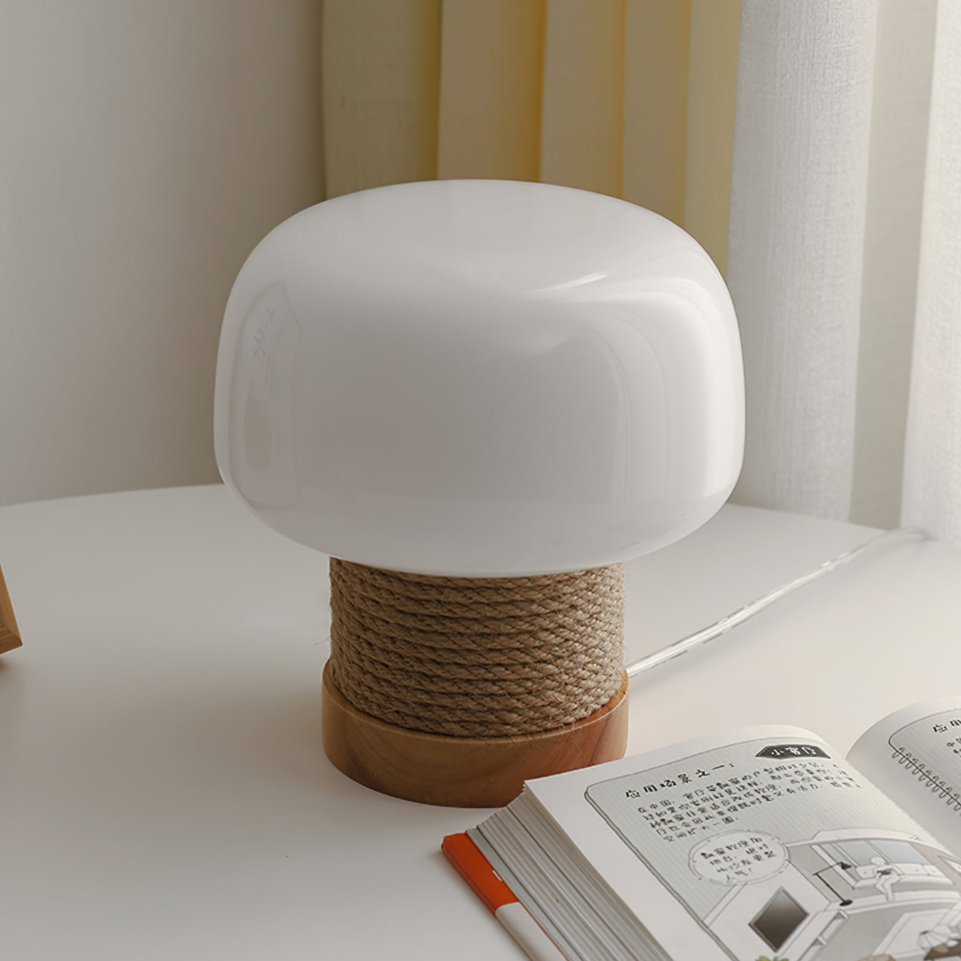 Lumo | Nowoczesna lampa stołowa LED z minimalistyczną drewnianą podstawą