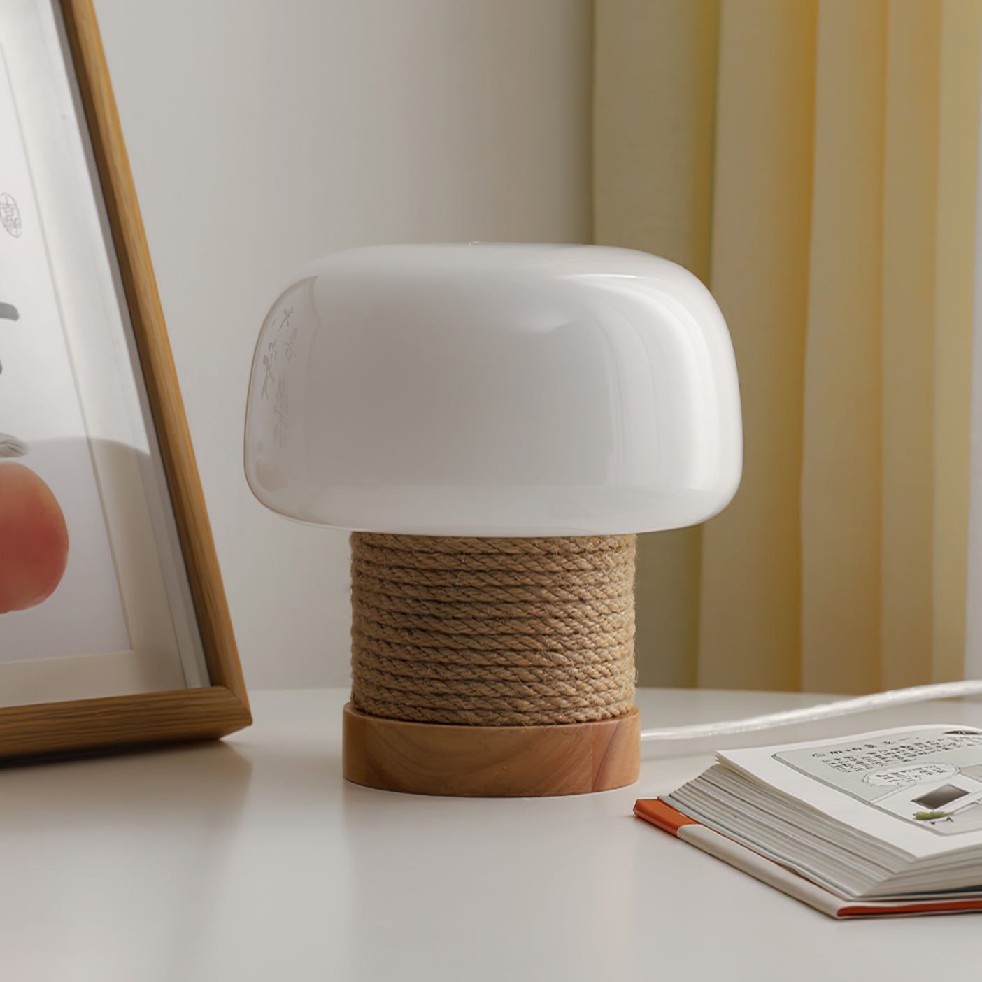 Lumo | Nowoczesna lampa stołowa LED z minimalistyczną drewnianą podstawą
