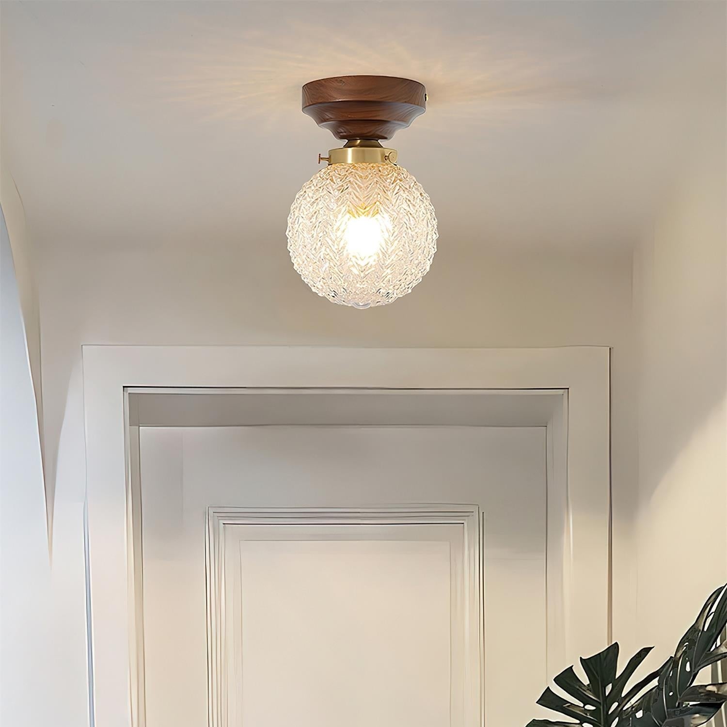 Retro | Lampa sufitowa ze szkła kryształowego