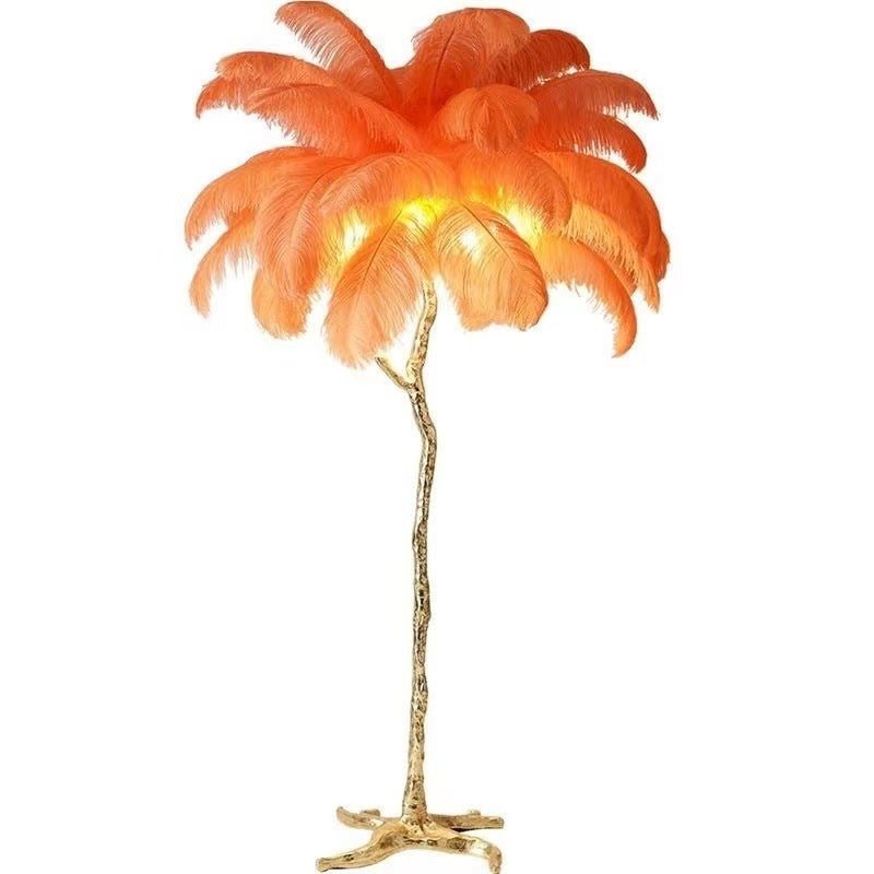Nocturna | Lampa podłogowa z abażurem z piór, nowoczesny design