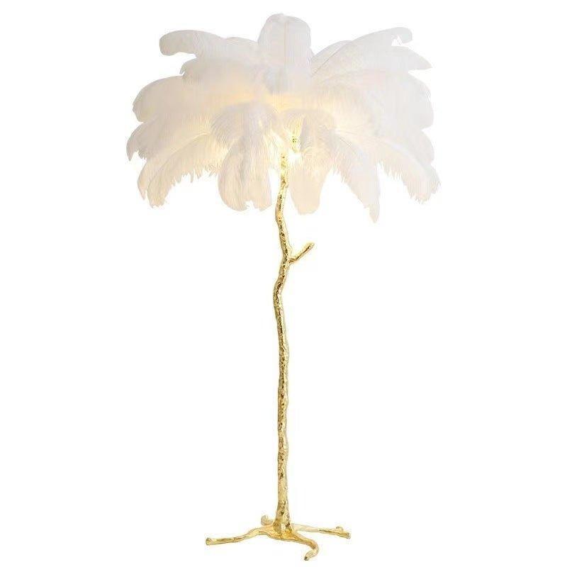 Nocturna | Lampa podłogowa z abażurem z piór, nowoczesny design