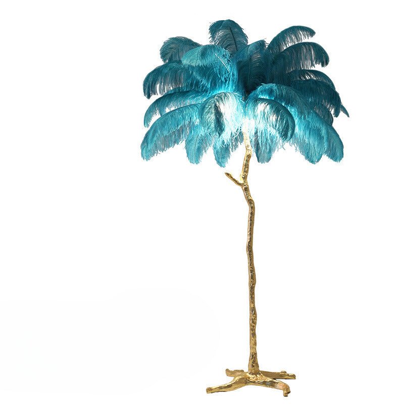 Nocturna | Lampa podłogowa z abażurem z piór, nowoczesny design