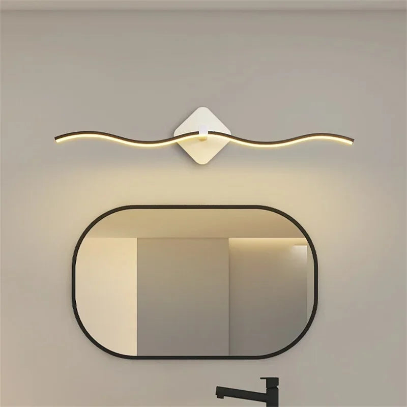 Aurora | Nowoczesny kinkiet LED, minimalistyczny, czarno-złoty