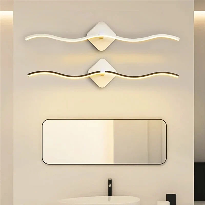 Aurora | Nowoczesny kinkiet LED, minimalistyczny, czarno-złoty