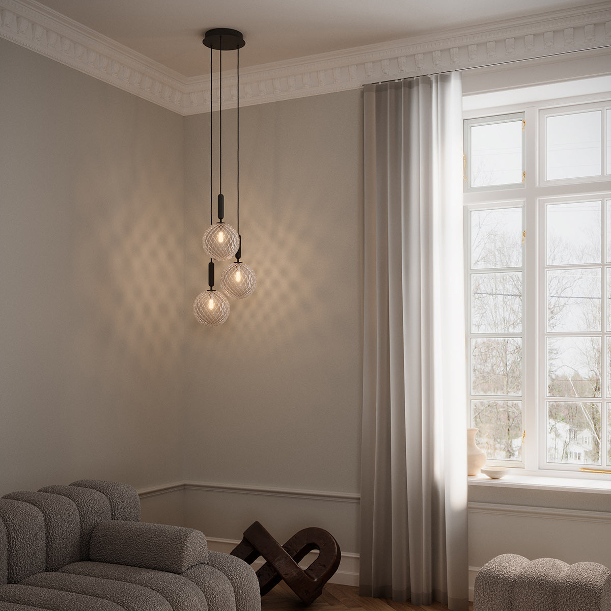 Lora | Nowoczesna szklana lampa wisząca o kulistym kształcie