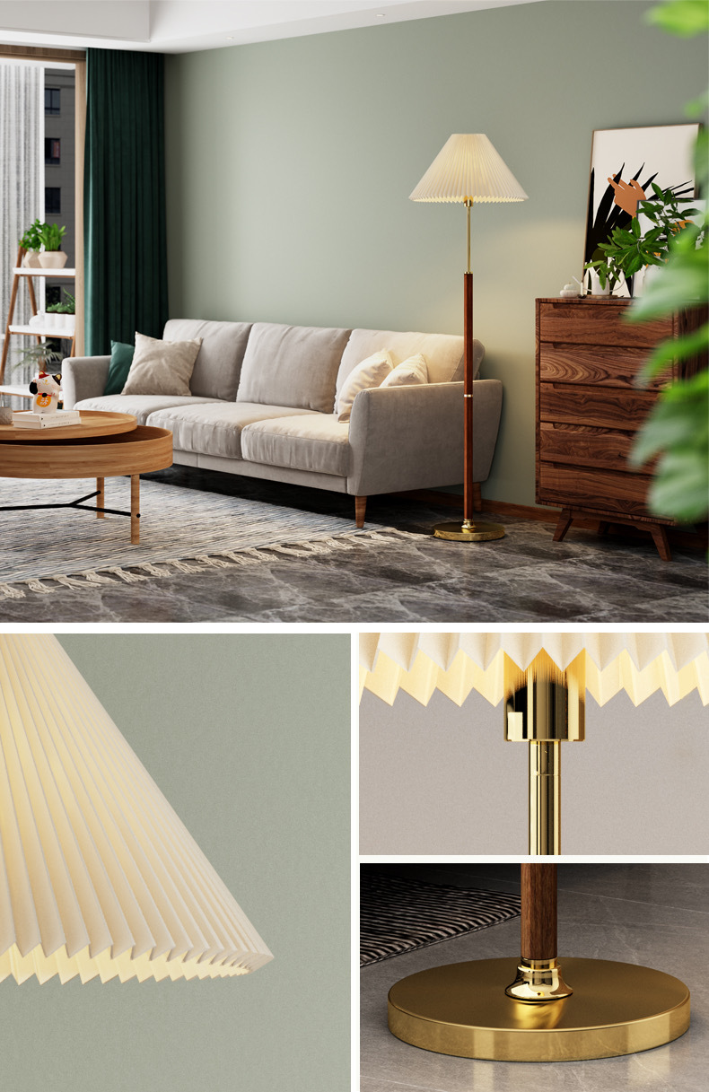 Lucira | Lampa podłogowa z plisowanym kloszem