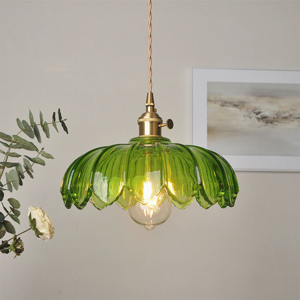 Vintage | Kwiatowa Lampa Wisząca w Stylu Retro