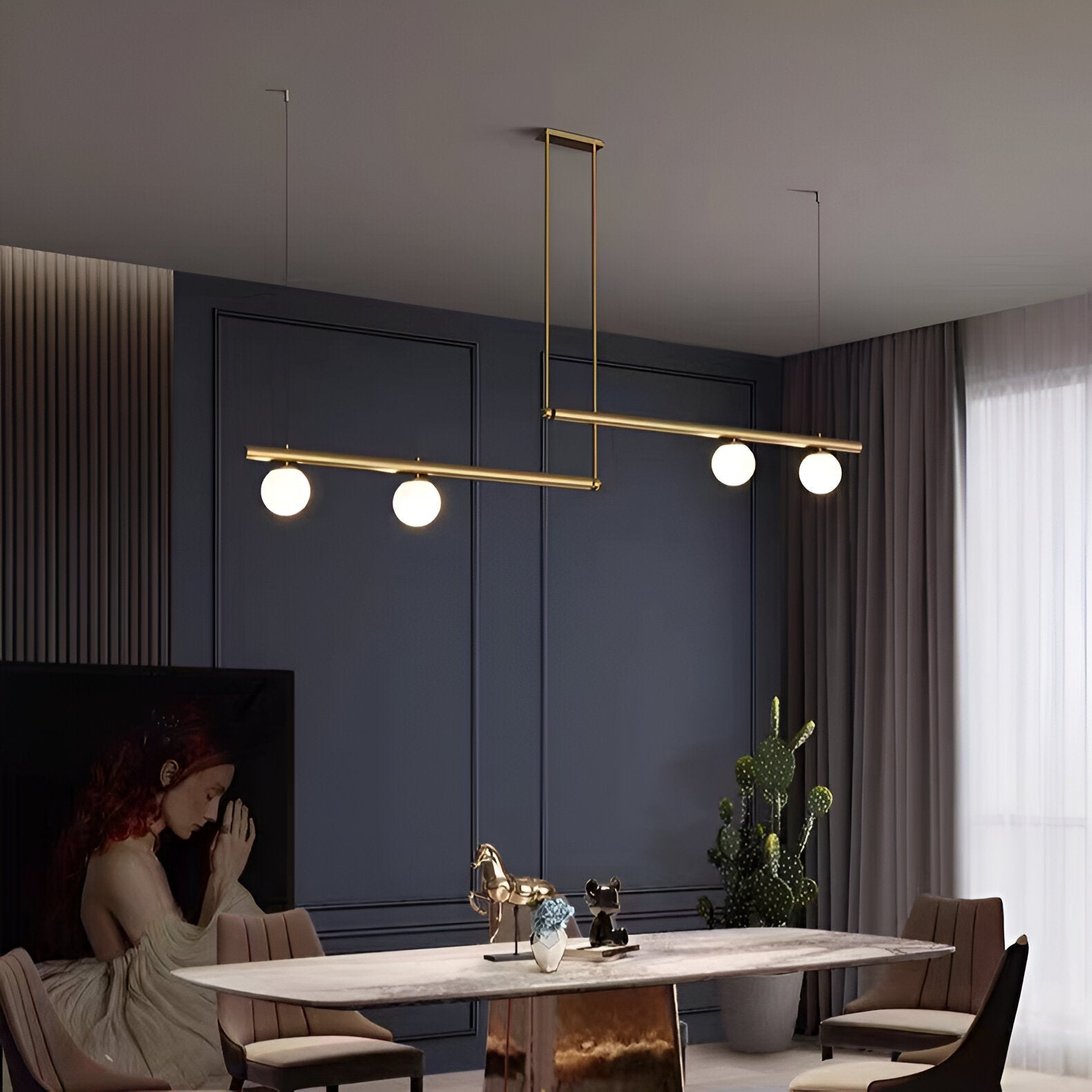 Lana | Nordic Linear Lampa wisząca do stołu jadalnego