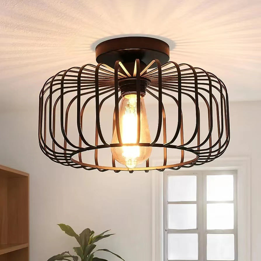 Cuckoo | Lampa sufitowa industrialna w kształcie klatki dla ptaków