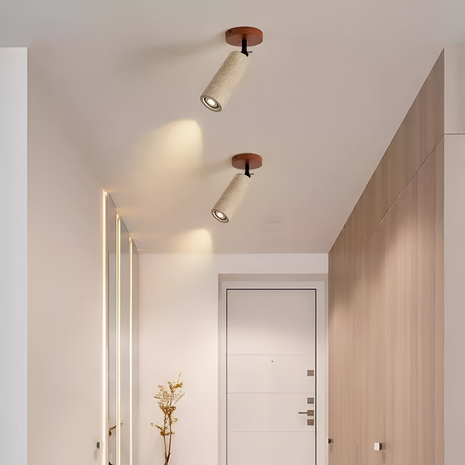 Trawertyn | Drewniana, regulowana lampa ścienna i sufitowa LED