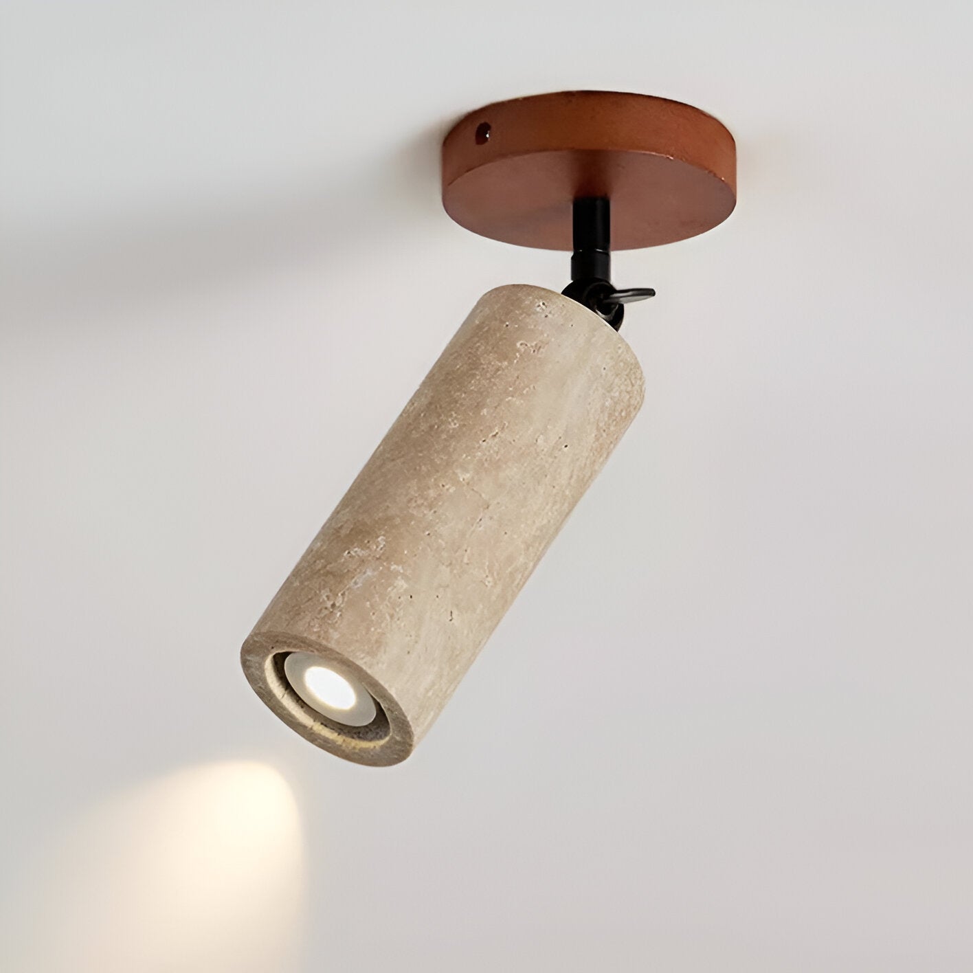Trawertyn | Drewniana, regulowana lampa ścienna i sufitowa LED