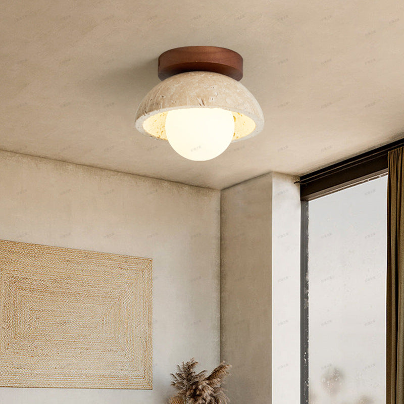 Boho | Kinkiet LED z naturalnego kamienia trawertynowego