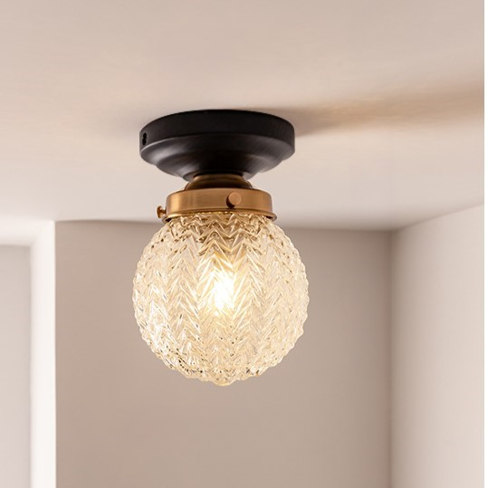 Retro | Lampa sufitowa ze szkła kryształowego