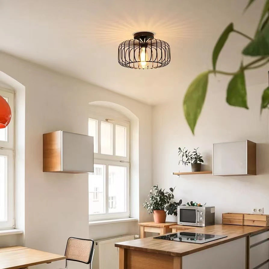 Cuckoo | Lampa sufitowa industrialna w kształcie klatki dla ptaków