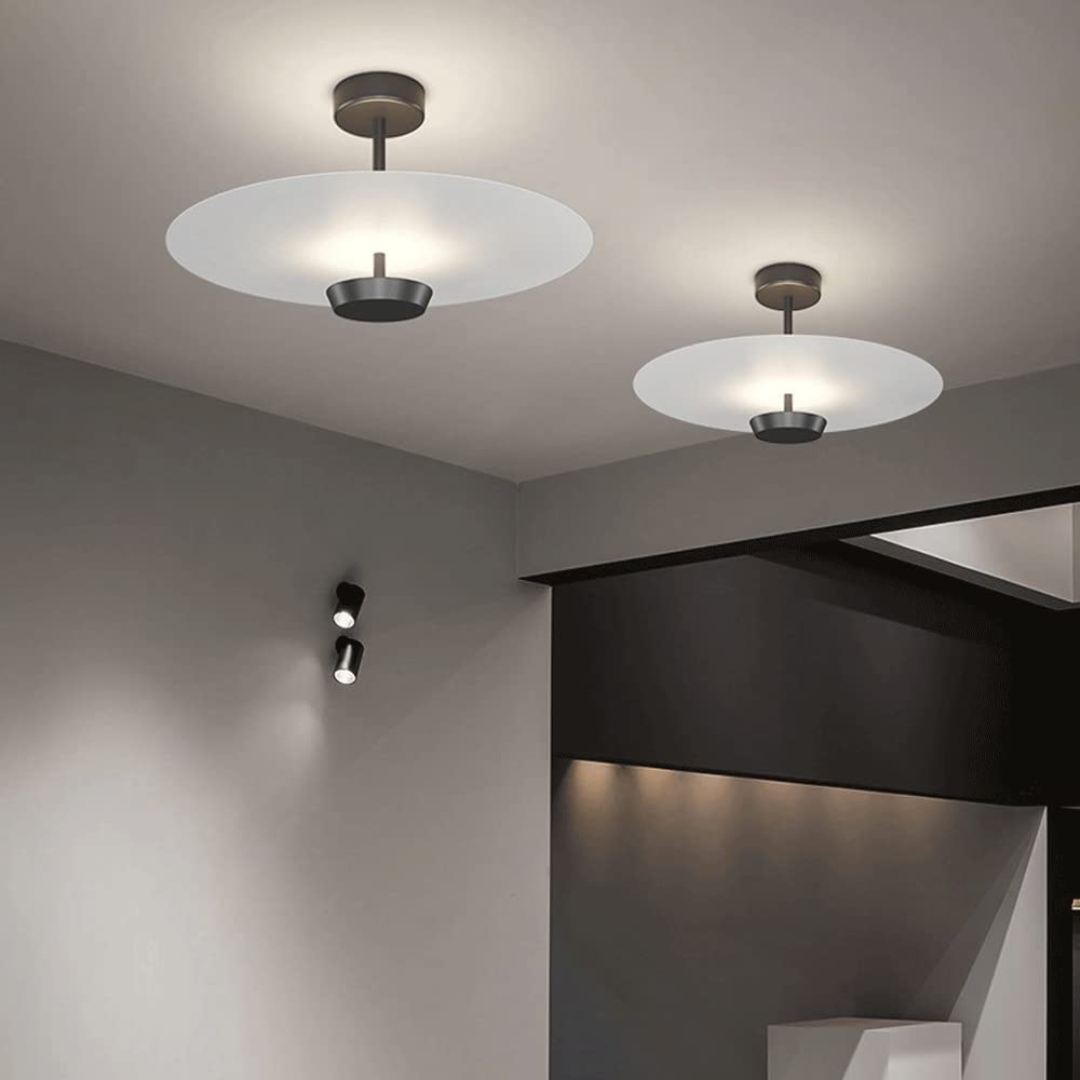 Lampa sufitowa LED | Oświetlenie wewnętrzne o okrągłym, płaskim kształcie