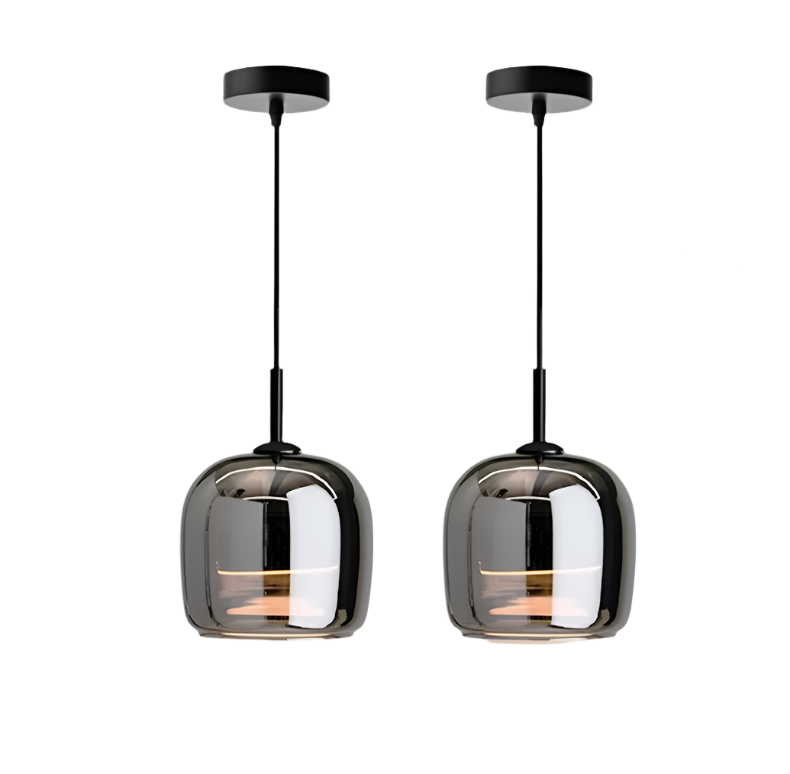Glazura | Lampa wisząca ze szkła dymionego