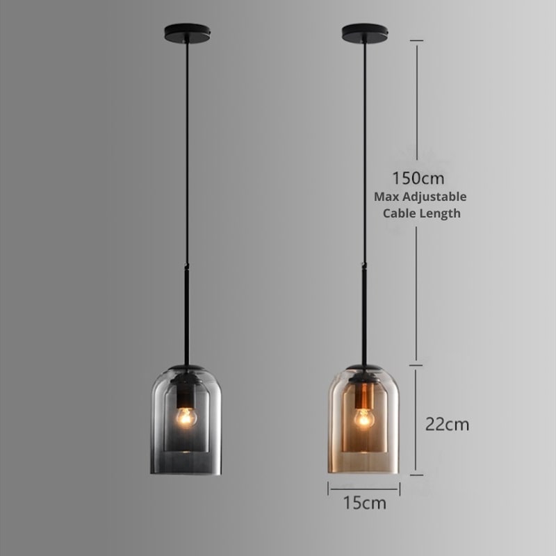 Belluno | Lampa wisząca z przezroczystego szkła
