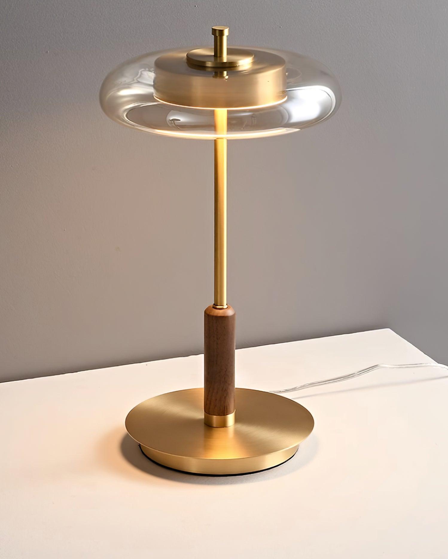 Lumisol | Lampa stołowa ze szkła i drewna