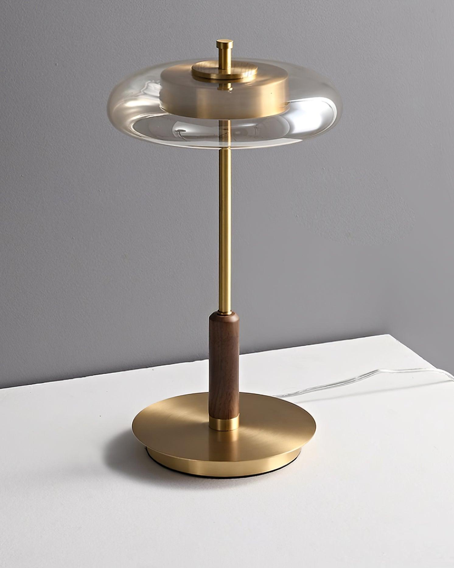 Lumisol | Lampa stołowa ze szkła i drewna