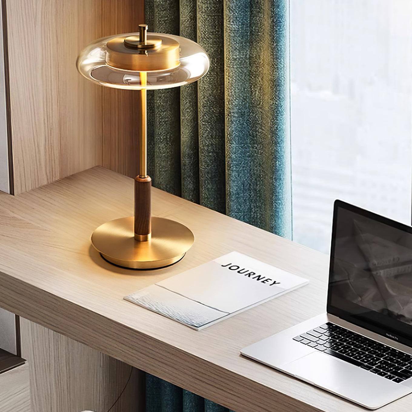 Lumisol | Lampa stołowa ze szkła i drewna