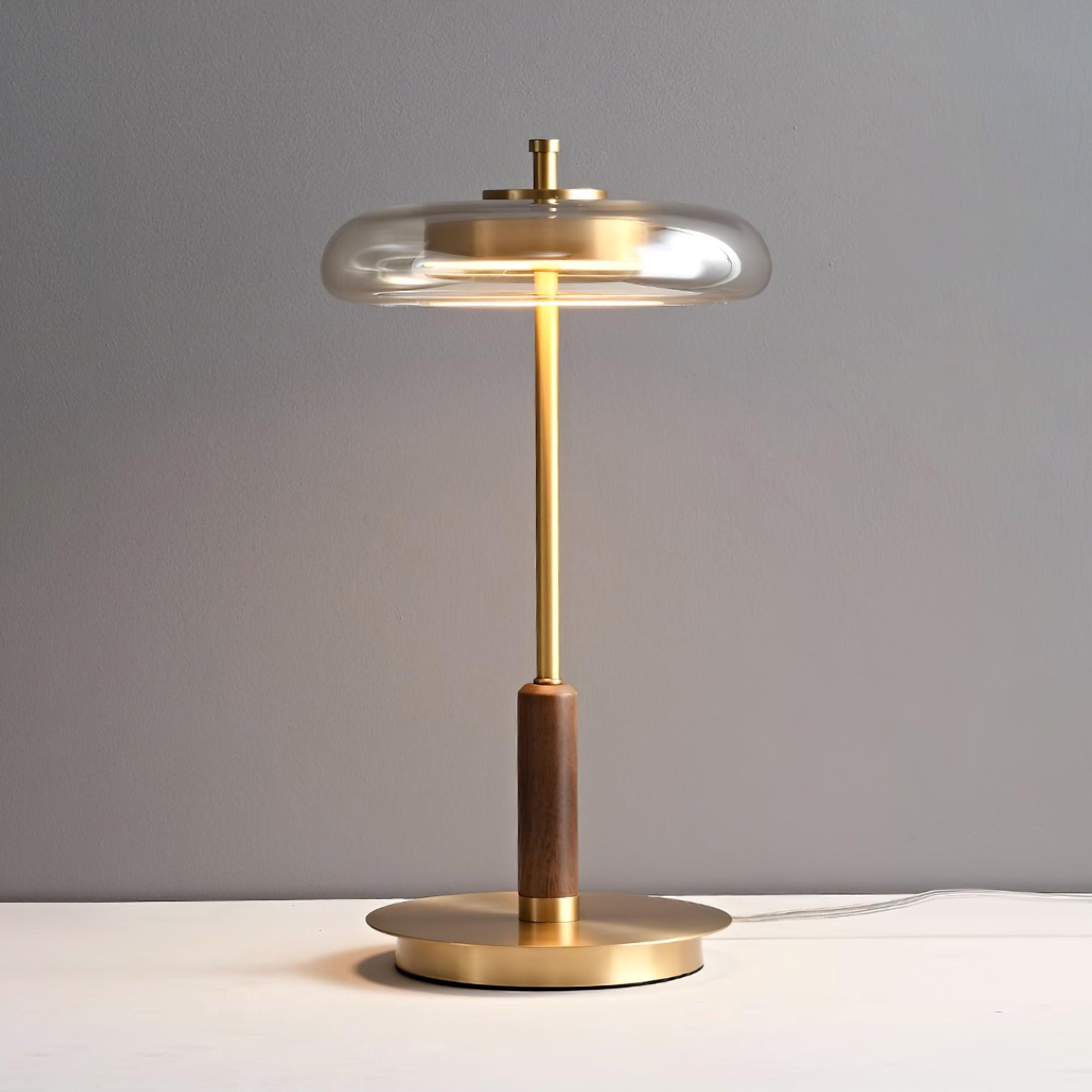 Lumisol | Lampa stołowa ze szkła i drewna