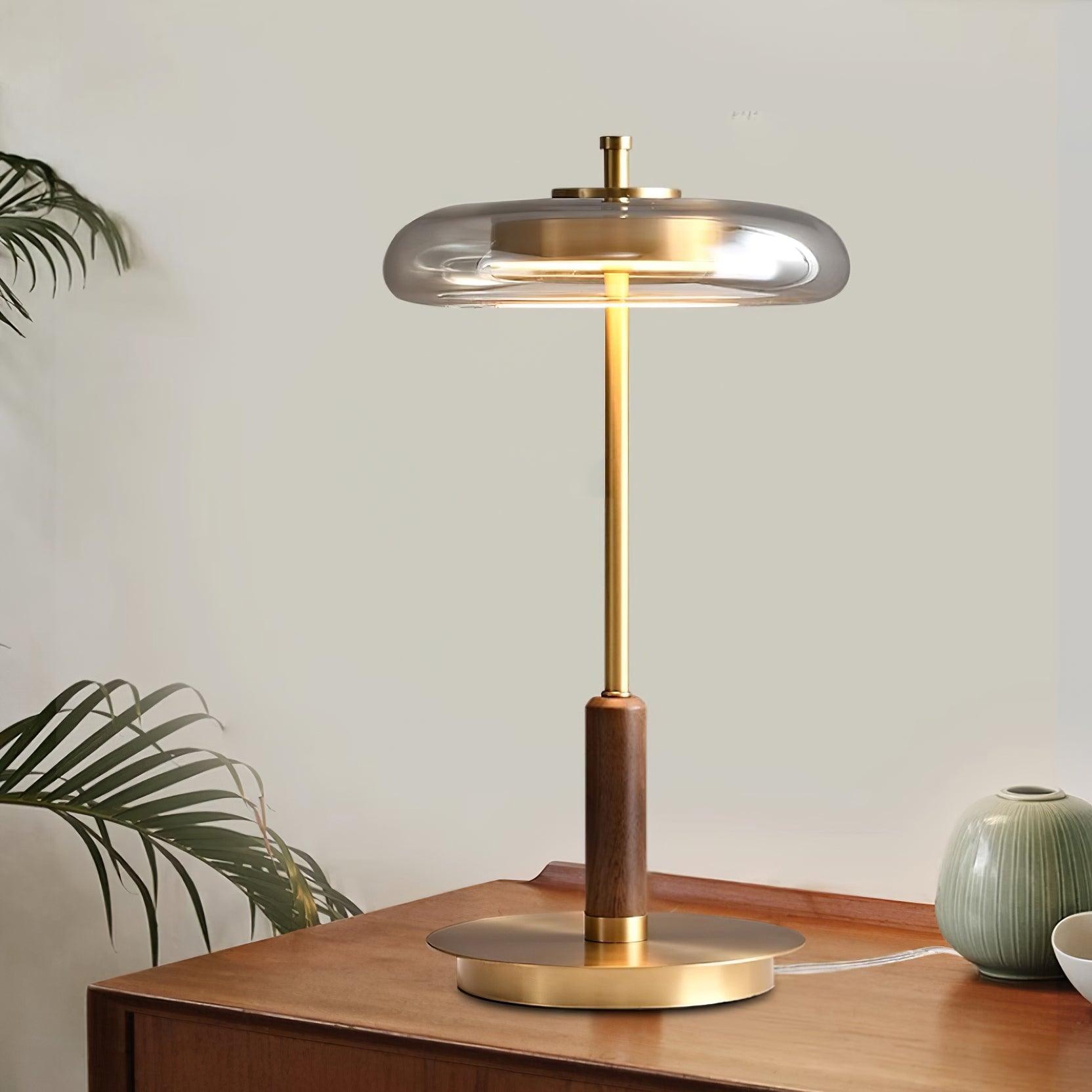Lumisol | Lampa stołowa ze szkła i drewna
