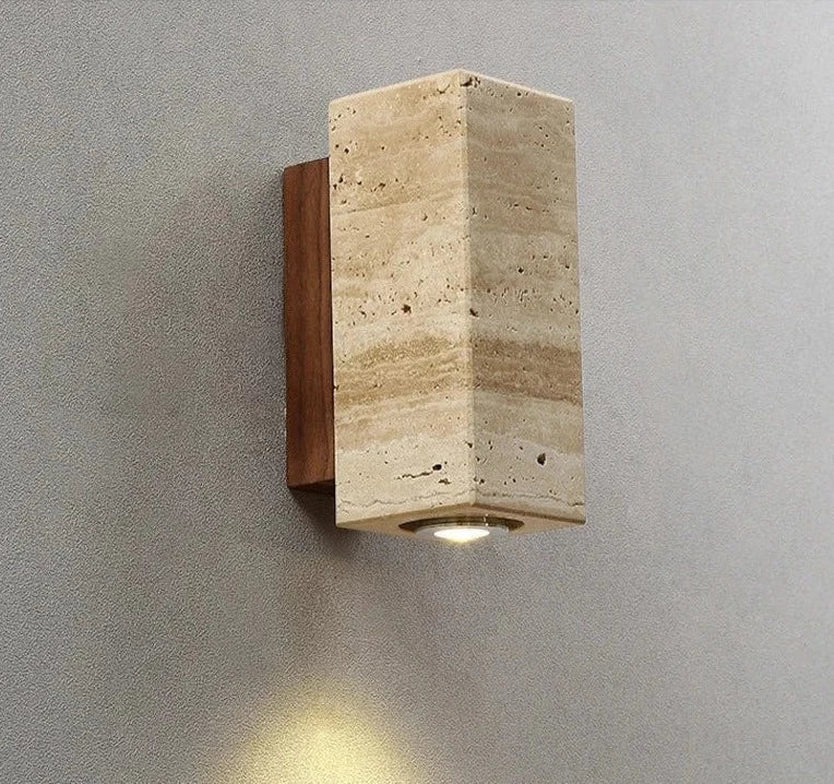Travertin | Nowoczesna lampa ścienna LED z naturalnego kamienia
