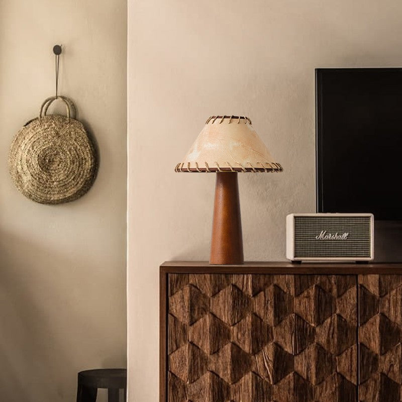 ZenWood | Lampa stołowa LED z drewna w stylu Wabi-Sabi w stylu japońskim