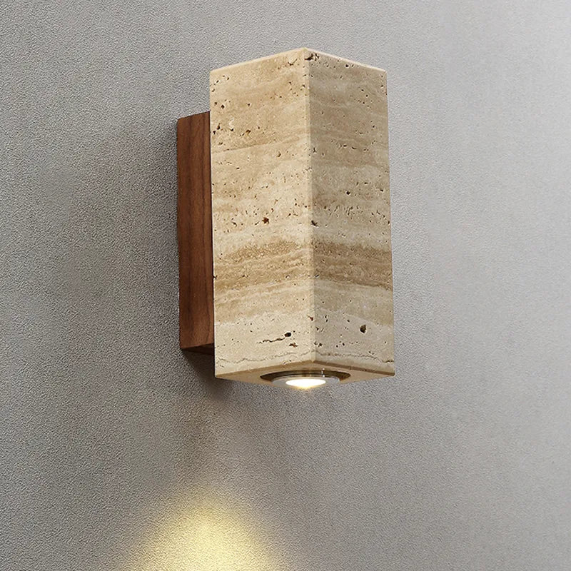 Travertin | Nowoczesna lampa ścienna LED z naturalnego kamienia