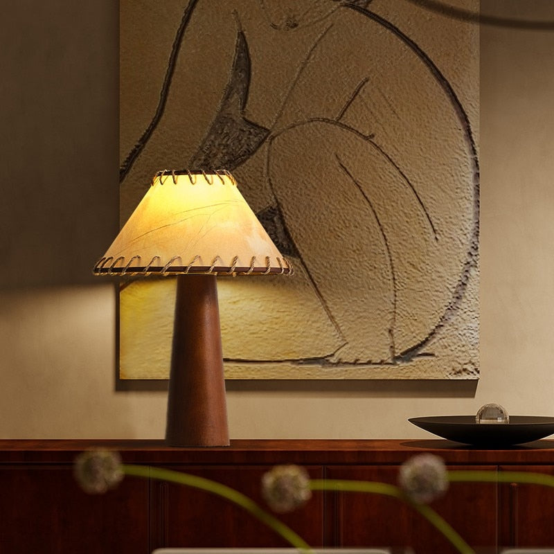 ZenWood | Lampa stołowa LED z drewna w stylu Wabi-Sabi w stylu japońskim