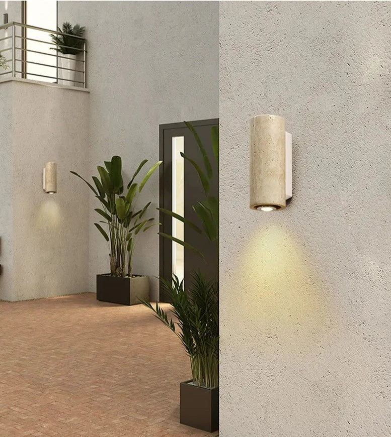 Travertin | Nowoczesna lampa ścienna LED z naturalnego kamienia