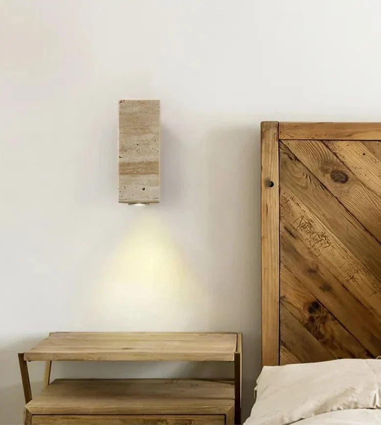 Travertin | Nowoczesna lampa ścienna LED z naturalnego kamienia