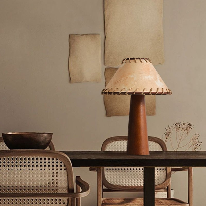 ZenWood | Lampa stołowa LED z drewna w stylu Wabi-Sabi w stylu japońskim