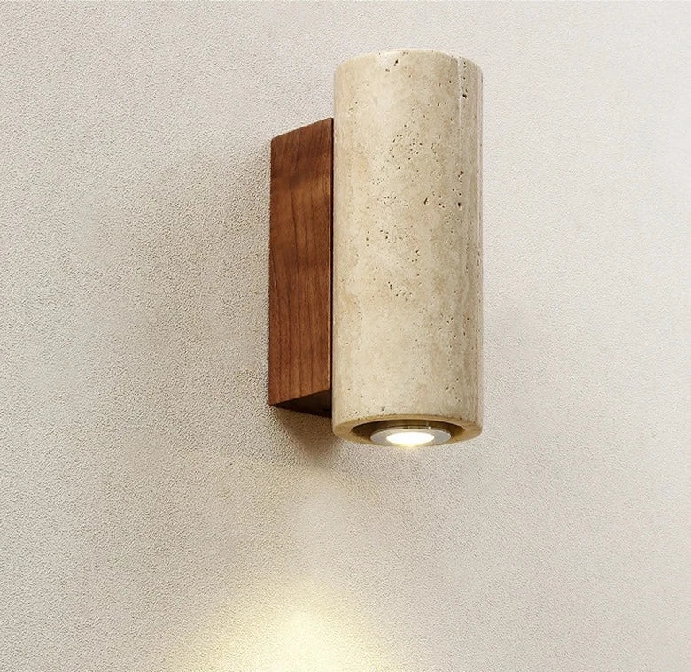 Travertin | Nowoczesna lampa ścienna LED z naturalnego kamienia
