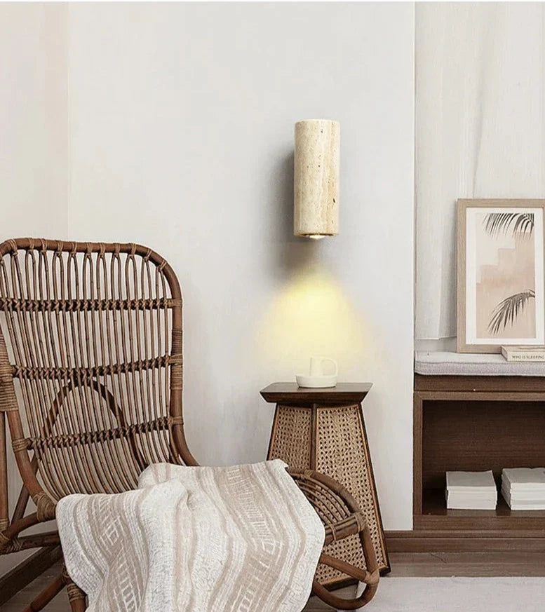 Travertin | Nowoczesna lampa ścienna LED z naturalnego kamienia