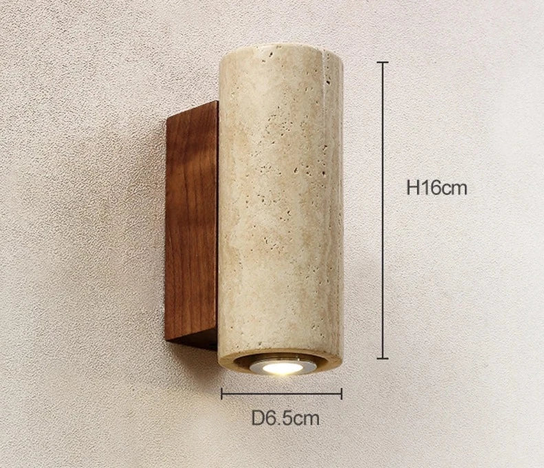 Travertin | Nowoczesna lampa ścienna LED z naturalnego kamienia