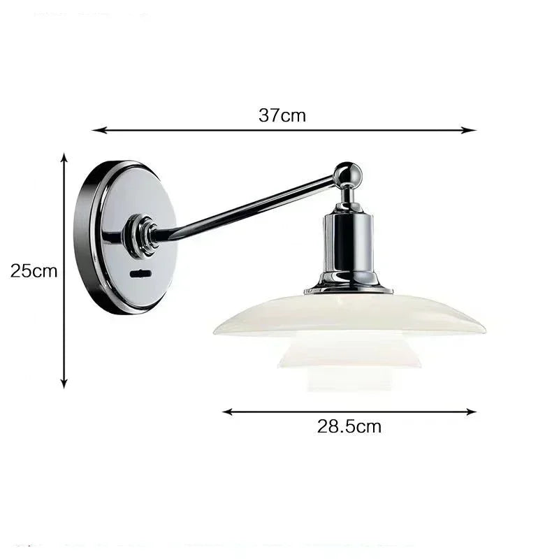 Norvia – kinkiet LED w stylu retro z szklanym kloszem