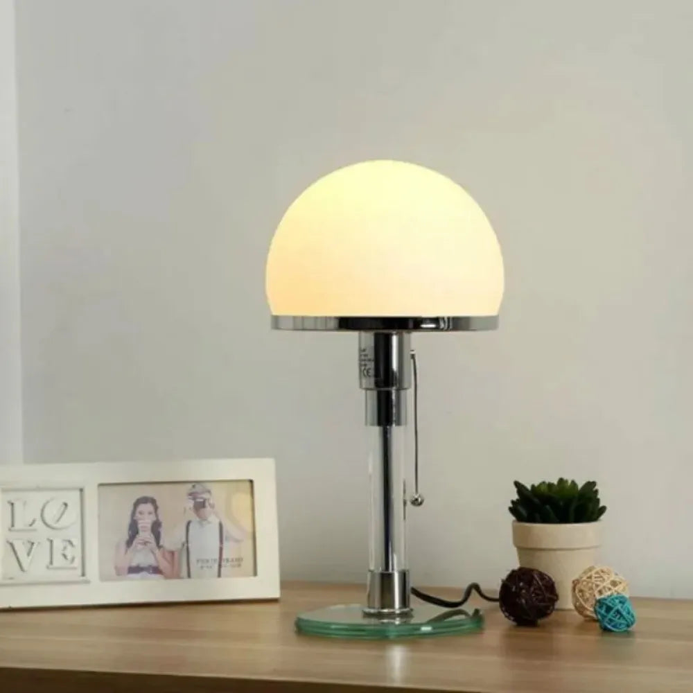Orvella | szklana lampa stołowa z kloszem z opalizującego szkła