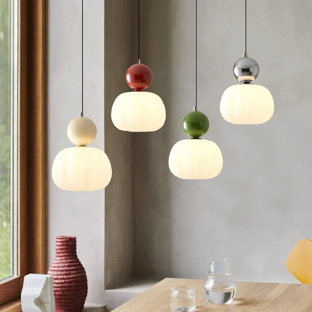 Lunero | Szklana lampa wisząca z kolorowymi akcentami