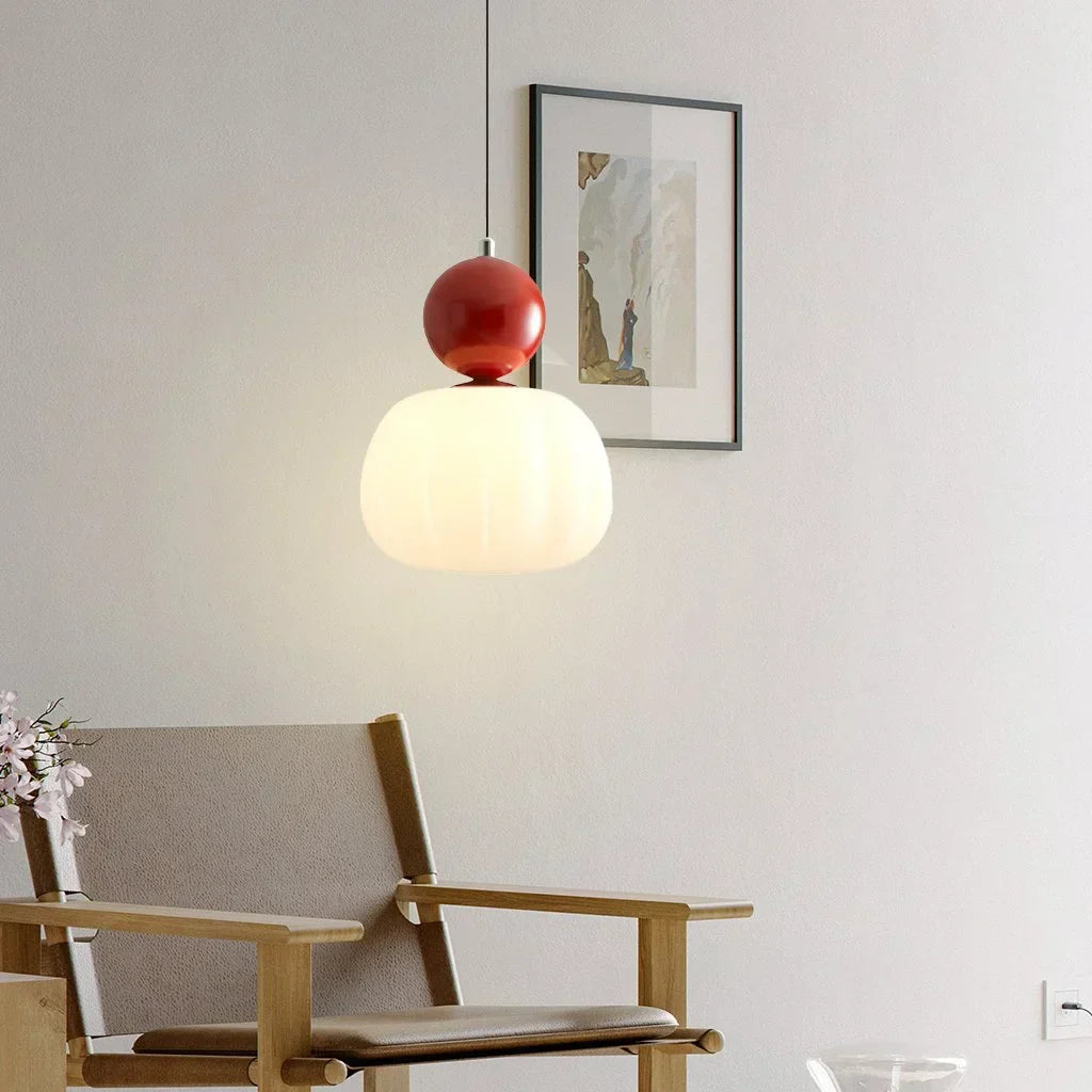 Lunero | Szklana lampa wisząca z kolorowymi akcentami