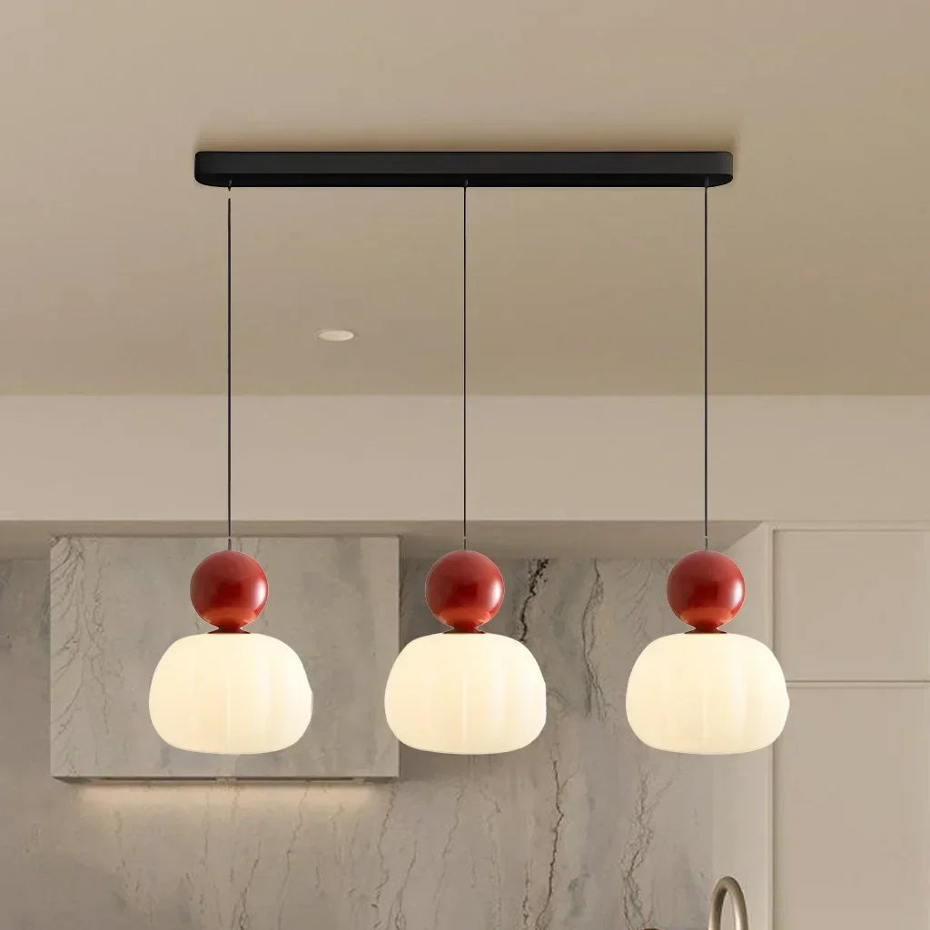 Lunero | Szklana lampa wisząca z kolorowymi akcentami