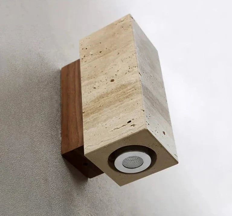 Travertin | Nowoczesna lampa ścienna LED z naturalnego kamienia